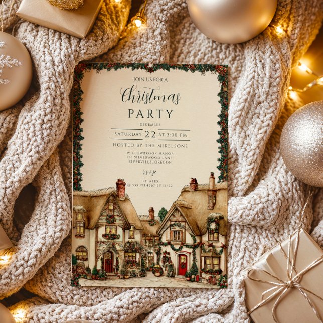 Cosy Holiday Village Christmas Invitation (Creator Uploaded)
