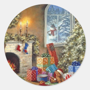 Cosy Holidays Classic Round Sticker