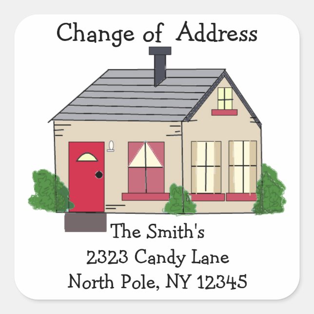 Cosy Home Change of Address Square Sticker (Front)