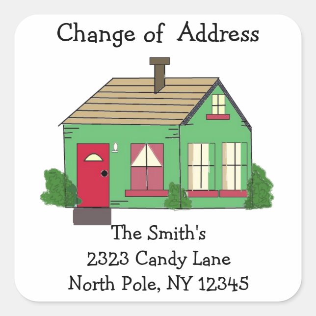 Cosy Home Change of Address Square Sticker (Front)
