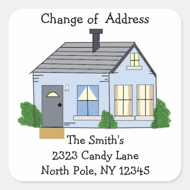 Cosy Home Change of Address Square Sticker (Front)