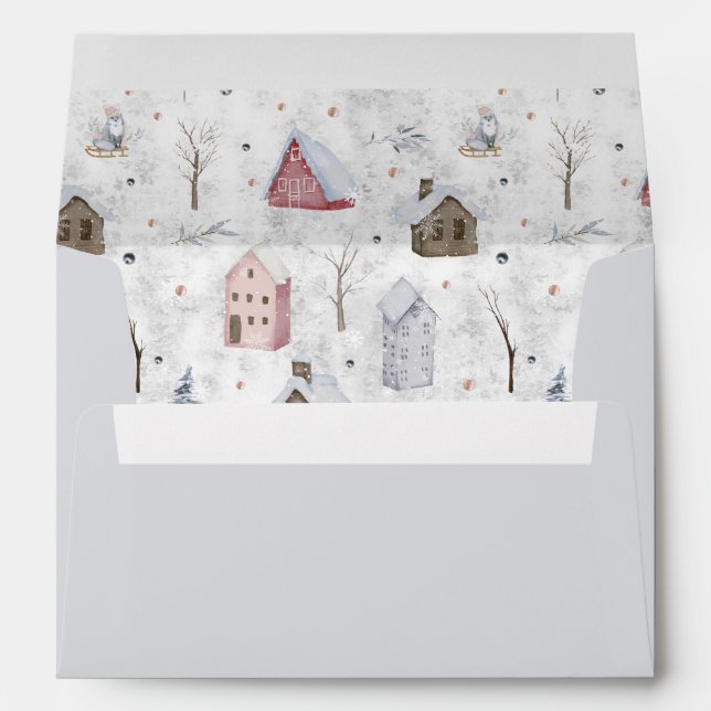 Cosy Home Christmas Pink/Grey ID985 Envelope (Back (Bottom))