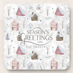 Cosy Home Christmas Pink ID985 Coaster
