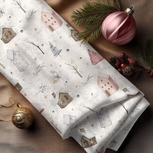 Cosy Home Christmas Pink ID985 Fabric