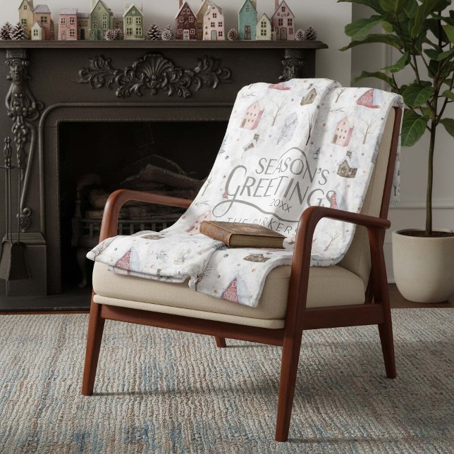 Cosy Home Christmas Pink ID985 Fleece Blanket (Creator Uploaded)