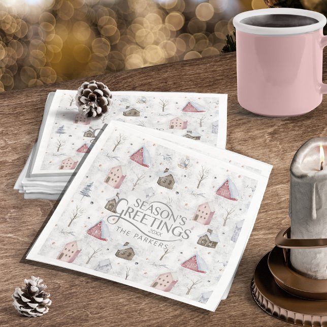 Cosy Home Christmas Pink ID985 Napkin (Creator Uploaded)