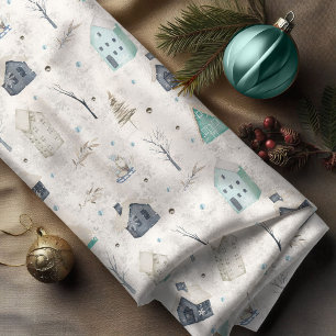 Cosy Home Christmas Teal ID985 Fabric