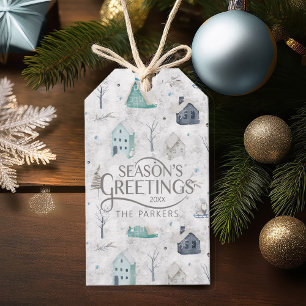 Cosy Home Christmas Teal ID985 Gift Tags