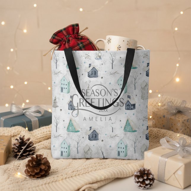 Cosy Home Christmas Teal ID985 Tote Bag (Creator Uploaded)