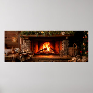 Cosy Home Fireplace Scene Poster