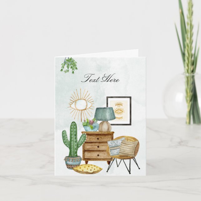 Cosy home interior with plants  card (Front)