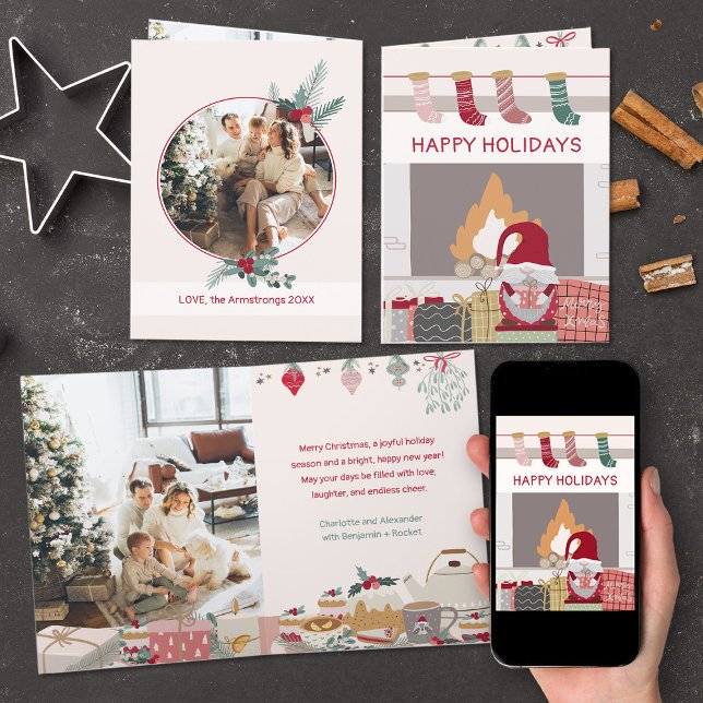 Cosy Home Photo Illustration Holiday Card (Cozy Christmas Home Photo Script Holiday Card ©Susanne Sachers - Sunny Mind Design 🌞)