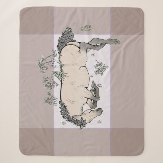 Cosy Horse Lover Equestrian Gift Floral Frolic Sherpa Blanket