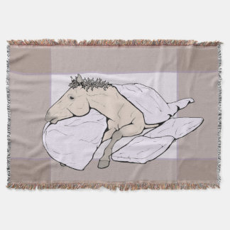 Cosy Horse Lover Equestrian Gift Pasture Bedtime Throw Blanket