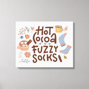 Cosy Hot Cocoa and Fuzzy Socks Design Canvas Print