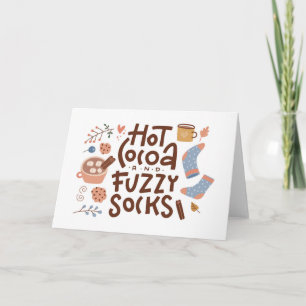 Cosy Hot Cocoa and Fuzzy Socks Design Card