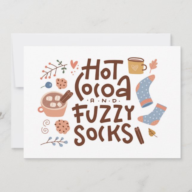 Cosy Hot Cocoa and Fuzzy Socks Design Card (Front)