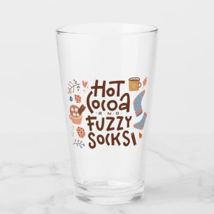 Cosy Hot Cocoa and Fuzzy Socks Design Glass