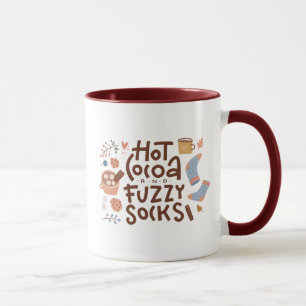 Cosy Hot Cocoa and Fuzzy Socks Design Mug