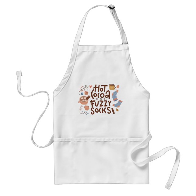 Cosy Hot Cocoa and Fuzzy Socks Design Standard Apron (Front)
