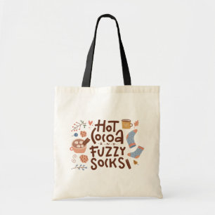 Cosy Hot Cocoa and Fuzzy Socks Design Tote Bag