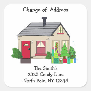 Cosy House Change of Address Square Sticker