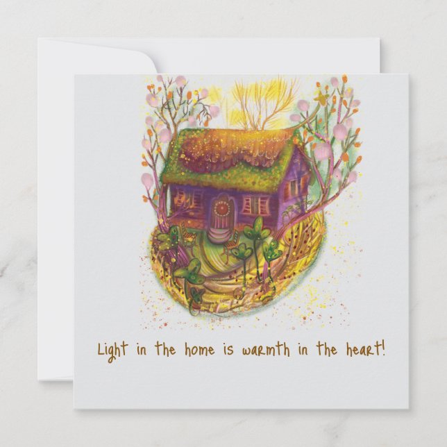 cosy house illustration card (Front)