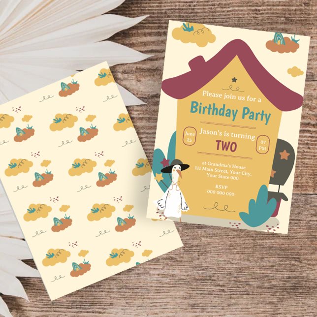 Cosy House Kids Birthday Party  Invitation (Cozy House Kids Birthday Party Invitation)