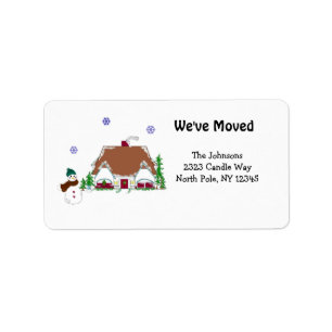 Cosy House Scene New Address Label