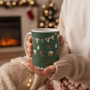 Cosy Hygge Holiday Reindeer & Gingerbread Mug