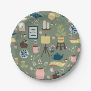 cosy hygge home decor lagom still life paper plate