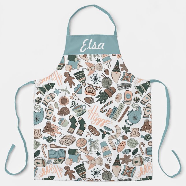 Cosy Hygge Pattern Customisable Apron (Front)