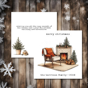 Cosy Hygge Square Christmas  Holiday Card