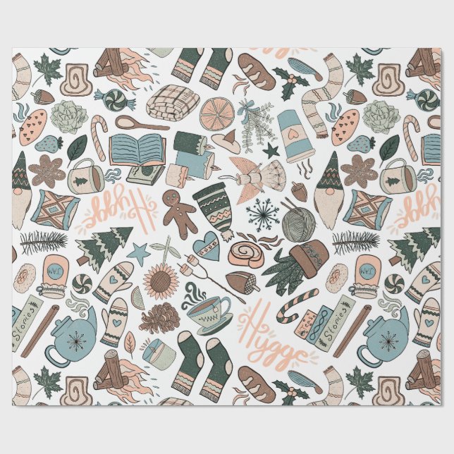 Cosy Hygge Wrapping Paper - Christmas Gift Wrap (Flat)