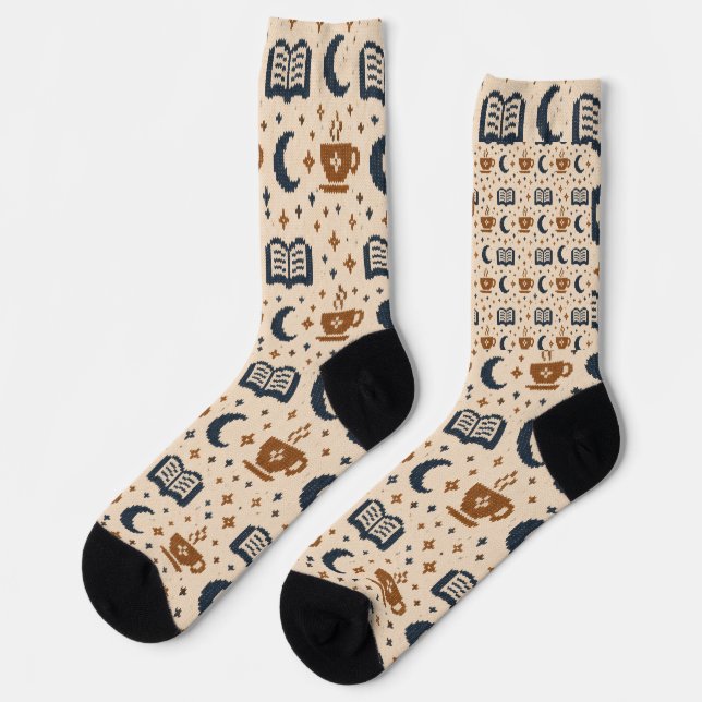 Cosy Jacquard Knit Pattern Personalised Socks (Left)