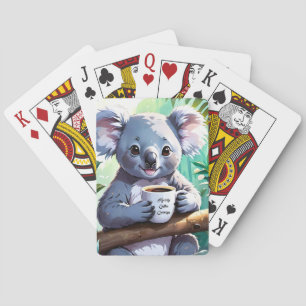 Cosy Jungle Koala Coffee Playing Cards