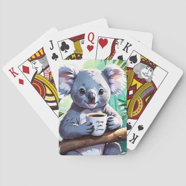 Cosy Jungle Koala Coffee Playing Cards (Back)