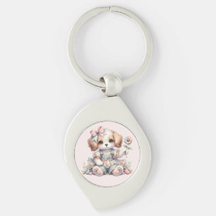 Cosy Kawaii Cottagecore Farmcore Puppy Style Key Ring