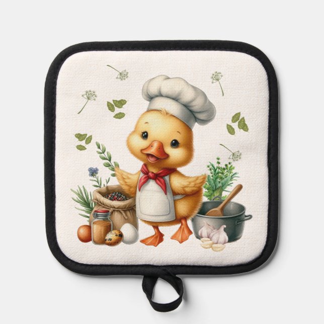 Cosy Kitchen Ducks Cute Cooking Design Pot Holder (Front)
