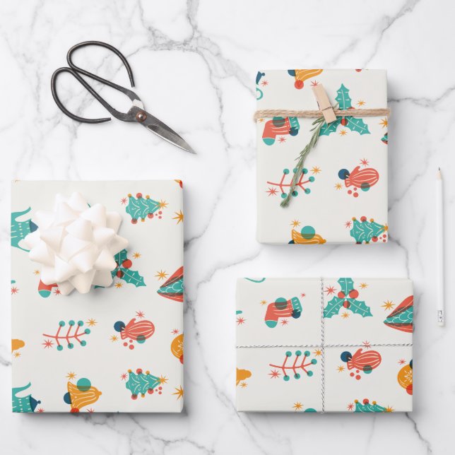 Cosy Kitchen Teapot Pattern Wrapping Paper Sheet (Front)