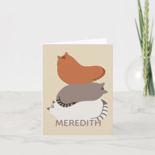 Cosy Kitties Napping Cats Personalised Note Cards