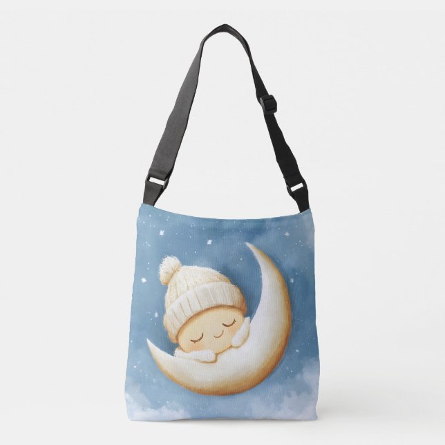 Cosy Knit Nap Cresent Moon Crossbody Bag (Front)
