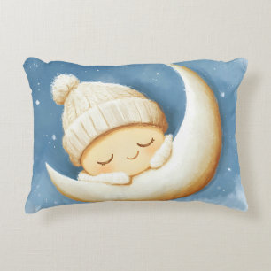 Cosy Knit Nap Cresent Moon Decorative Cushion