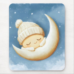 Cosy Knit Nap Cresent Moon Mouse Mat