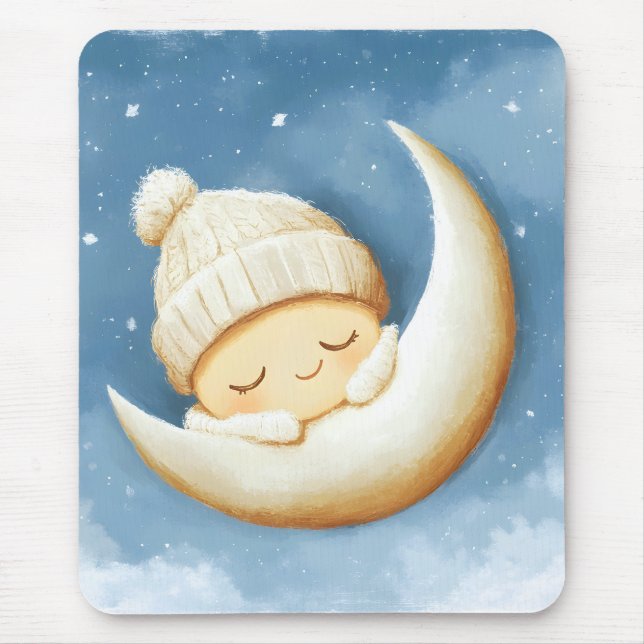 Cosy Knit Nap Cresent Moon Mouse Mat (Front)