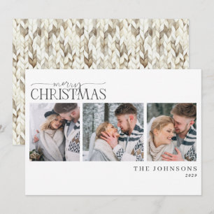 Cosy Knit Newlywed Christmas Photo Holiday Card