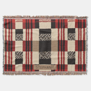 Cosy Knit Patchwork - Vintage Boho Autumn Style 2 Throw Blanket