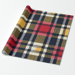 Cosy Knit Patchwork - Vintage Boho Autumn Style 3 Wrapping Paper