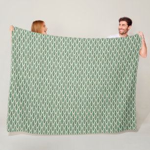 Cosy Knit Pine Tree Holiday Fleece Blanket