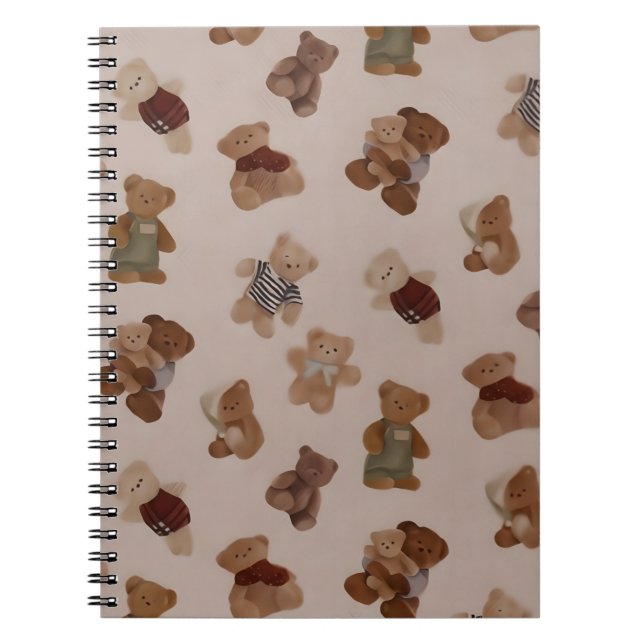 Cosy Knit Teddy Bear Parade Pattern Notebook (Front)